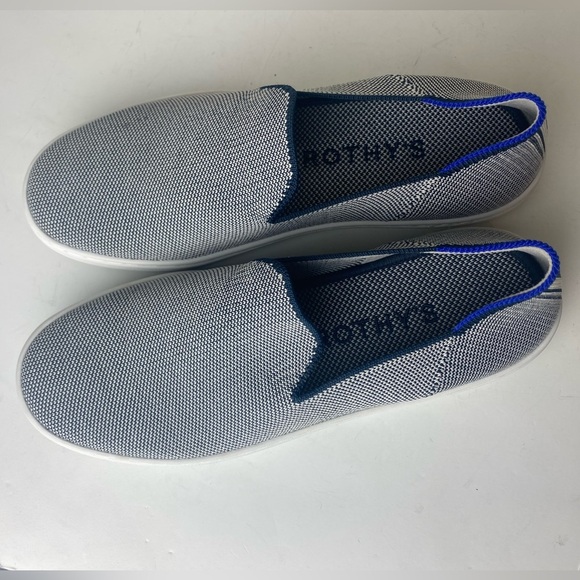 Rothy's The Original Slip On Sneaker Size 7.5 Weave Blue White Knit - Picture 3 of 9